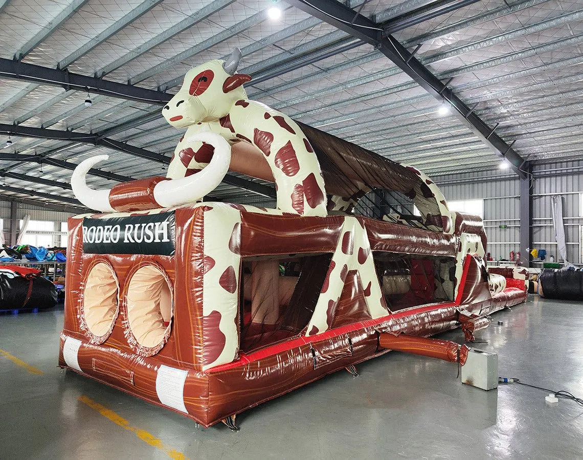 46ft Rodeo Rush Commercial Hybrid Inflatable Obstacle Course