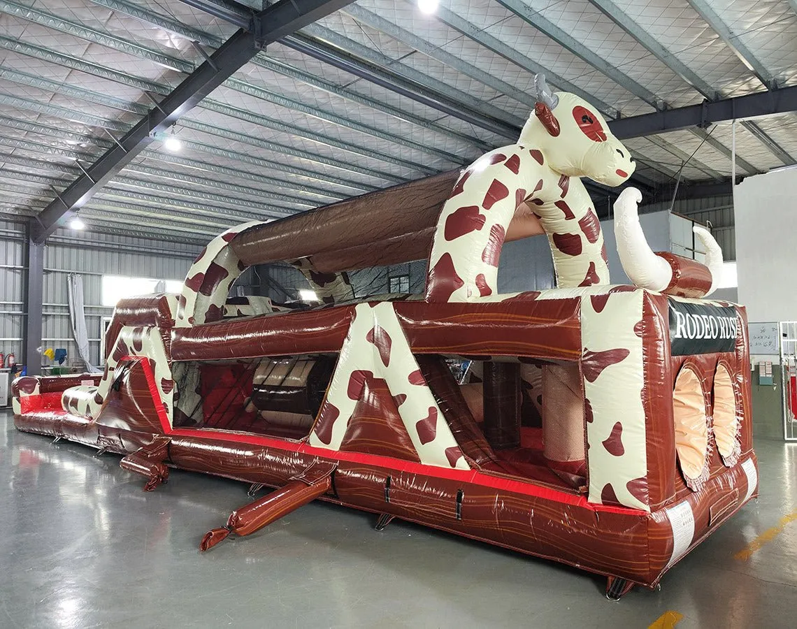 46ft Rodeo Rush Commercial Hybrid Inflatable Obstacle Course