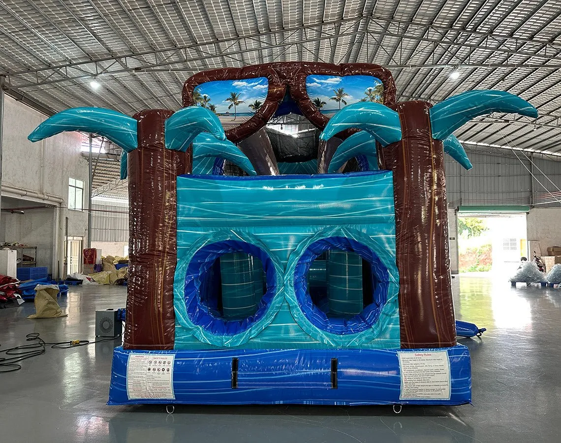 46ft South Beach Commercial Hybrid Inflatable Obstacle Course