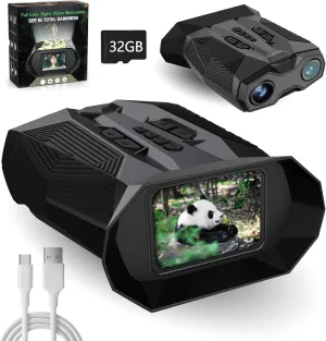 4K Digital Night Vision Goggles,Infrared Night Vision Binoculars for Adults,3'' Large Screen,20X Zoom,1968ft Viewing Range,Rechargeable,32GB Card to Save Videos & Photos for Hunting,Camping