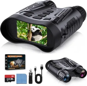 4K Digital Night Vision Goggles,Infrared Night Vision Binoculars for Adults,3.2'' Large Screen,8X Digital Zoom,Rechargeable Goggles Binoculars,32GB Card to Save Videos & Photos for Hunting,Camping