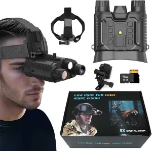 4K HD Night Vision Binoculars, 2.7 ' Large Screen Digital Infrared Night Vision Goggles Camera Save Photo and Video with 32GB Memory Card - 8X Digital Zoom, NVG Visual Distance 350M