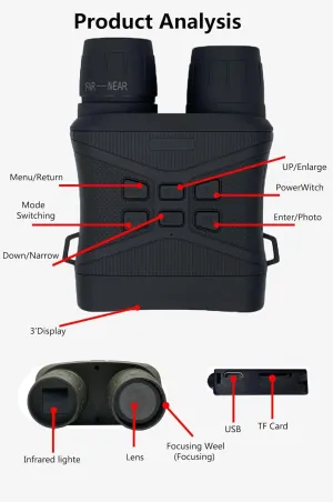 4K Night Vision Binoculars with 42MP HD Camera, Infrared Capability for Hunting, Security, and Outdoor Adventures