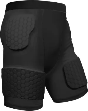 5 Pad Football Girdle for Men Youth - Padded Compression Shorts with Hip, Thigh Pads for Football, Baseball, Sliding Protective Gear for Adults Teens High-Density EVA Foam