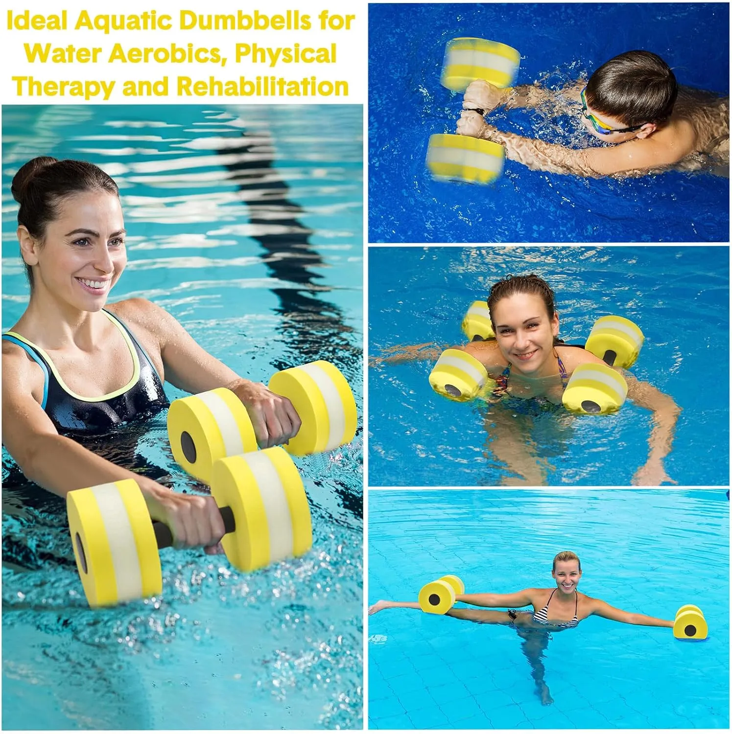 5 Pcs Aquatic Exercise Set Including 2 Ankle Swimming Weights 2 Lightweight Aquatic Exercise Dumbbells and Swim Belt Pool Exercise Equipment for Aquatic Aerobics Exercise