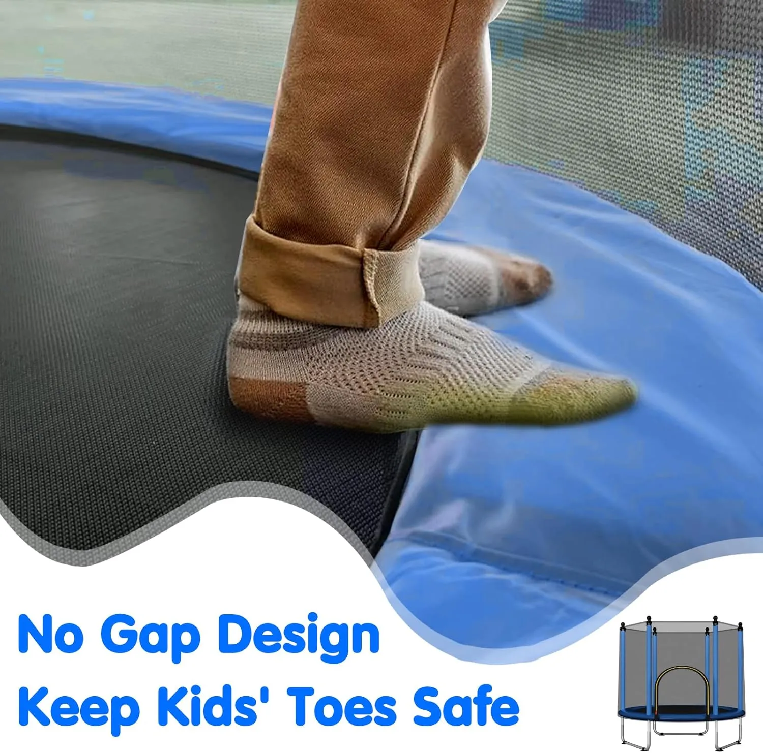 55" Toddler Trampoline Indoor & Outdoor Playset, 5FT Trampoline for Kids with Safety Enclosure Net, Gifts for Birthday with Basketball Hoop, Gifts for Boy and Girl, Age 3-8