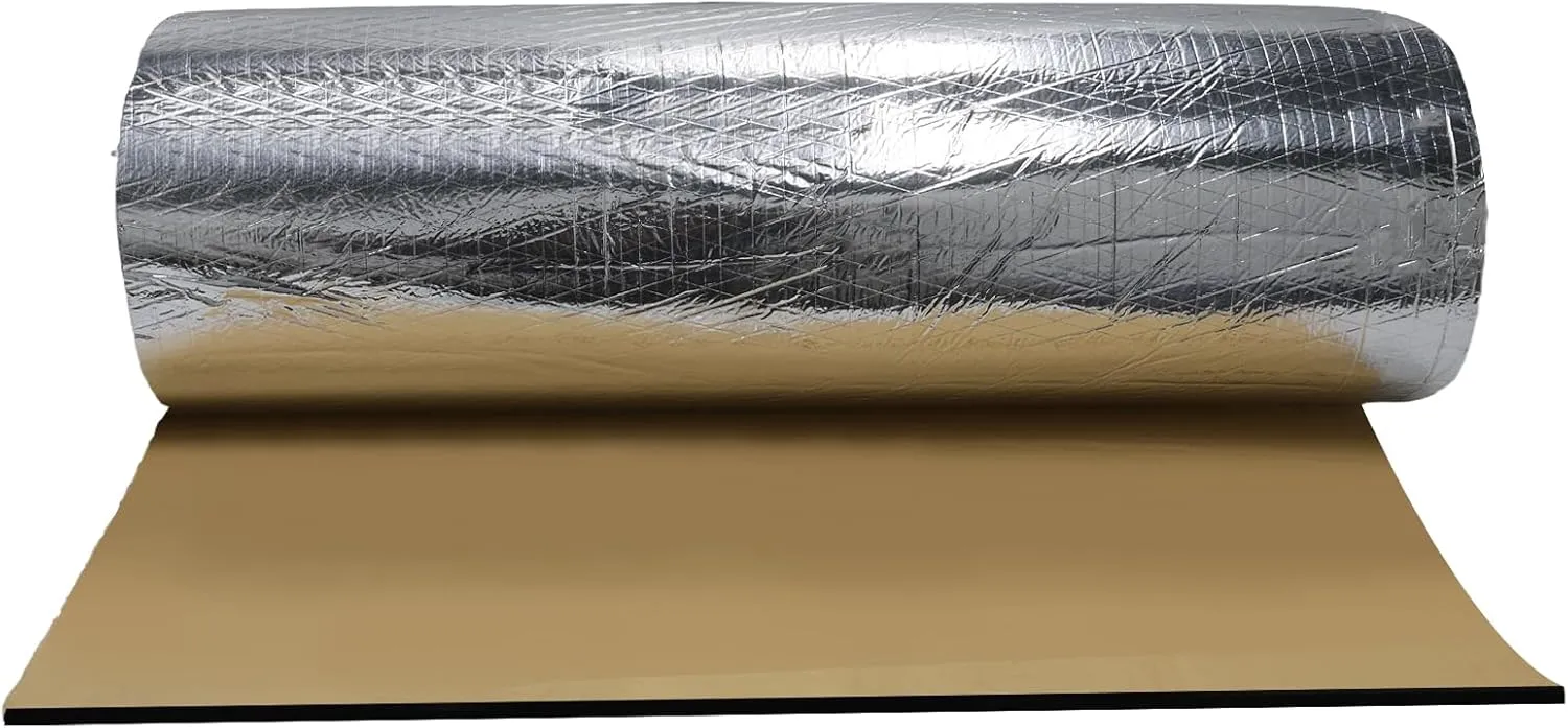 590 mil Auto Boat Sound Deadening with Adhesive 15 mm Closed Foam Reduce Noise &Vibration Car Heat Insulation Roll (125" Lx40 W)
