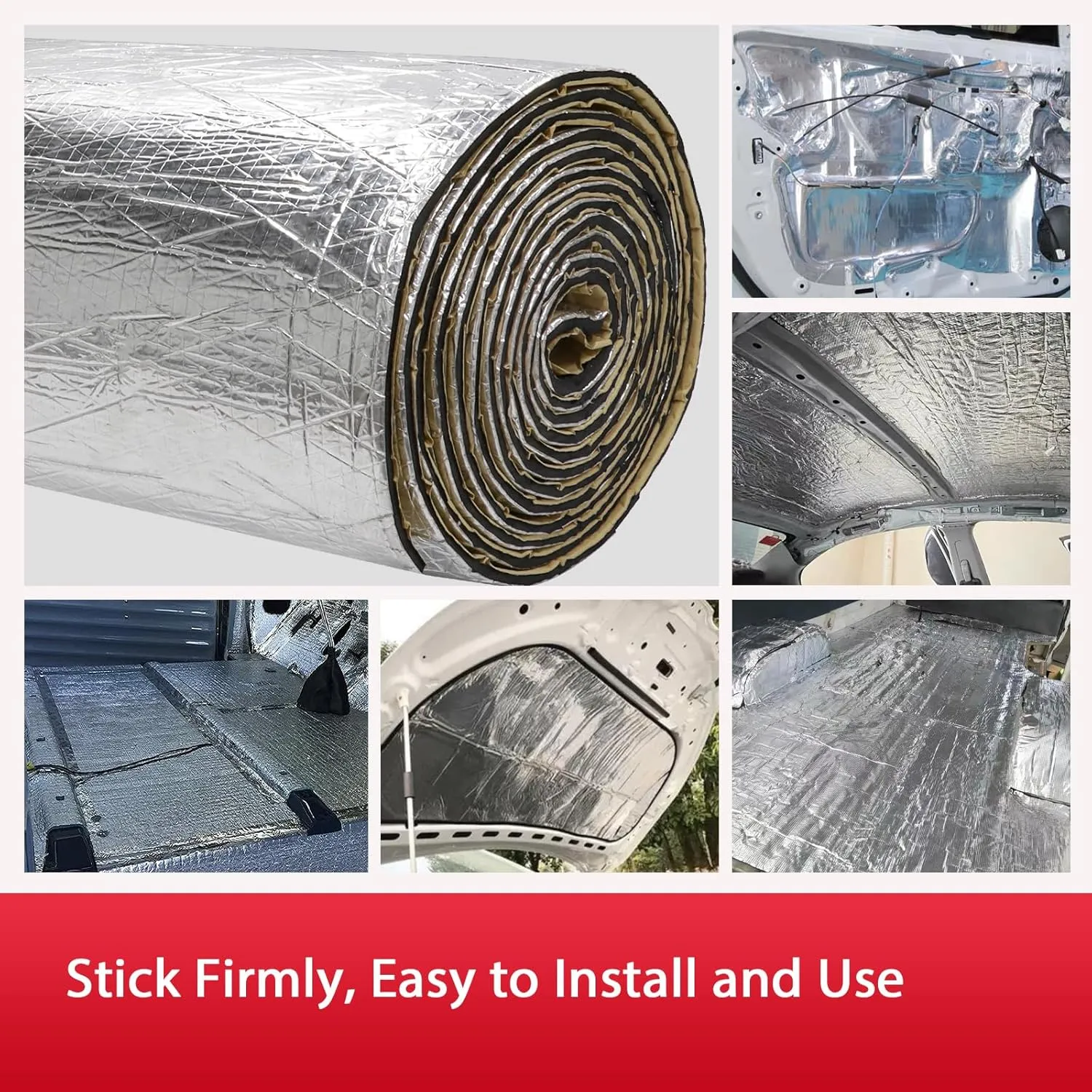590 mil Auto Boat Sound Deadening with Adhesive 15 mm Closed Foam Reduce Noise &Vibration Car Heat Insulation Roll (125" Lx40 W)