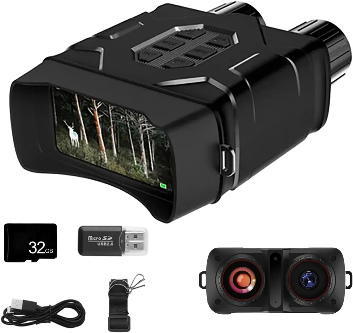 5K Night Vision Binoculars,984FT Night Vision Goggles,7-Gear Infrared Adjustment 10X Digital Zoom,Can Be Used During The Day and at Night,Support WiFi