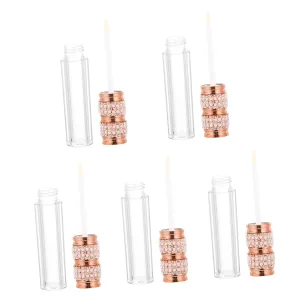 5pcs Lip Gloss Tube Empty Lipstick Cosmetic Containers Sealing Unique Design for Custom Colors for Beginners Daily Use Portable Stylish
