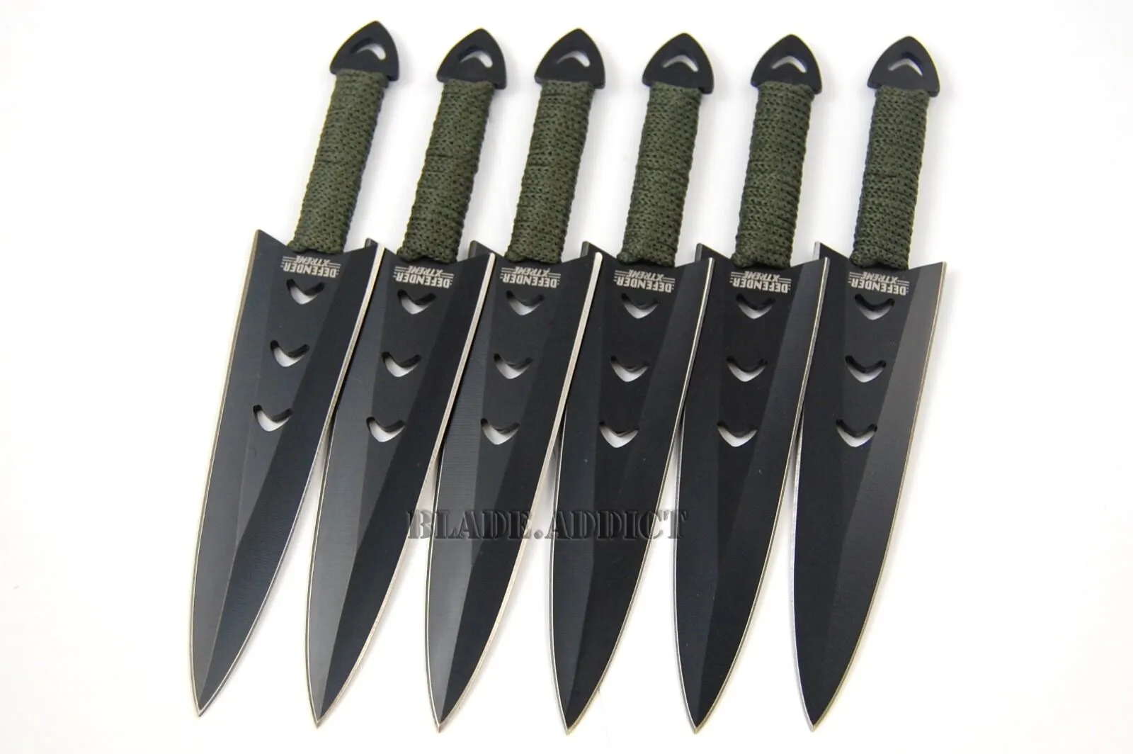 6 PC Ninja Tactical Combat Naruto Kunai Throwing Knife Set w/ Sheath Hunting