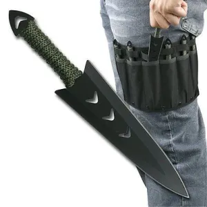 6 PC Ninja Tactical Combat Naruto Kunai Throwing Knife Set w/ Sheath Hunting
