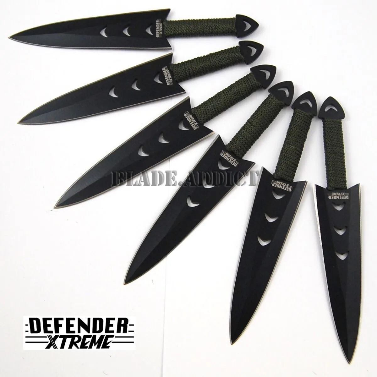 6 PC Ninja Tactical Combat Naruto Kunai Throwing Knife Set w/ Sheath Hunting