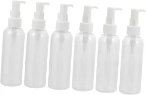6pcs Transparent Press Pump Dispenser Bottles Frosted Lotion Containers for Shampoo Body Wash and Makeup Remover Lightweight and Versatile for Home Travel Use
