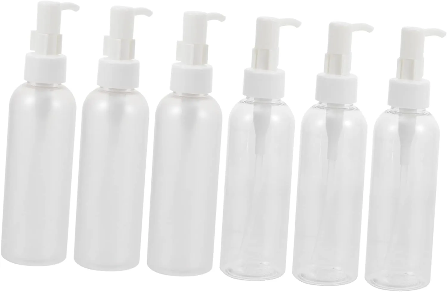 6pcs Transparent Press Pump Dispenser Bottles Frosted Lotion Containers for Shampoo Body Wash and Makeup Remover Lightweight and Versatile for Home Travel Use