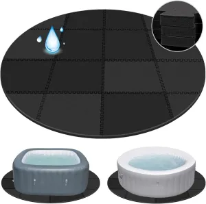 78 Inch Round Hot Tub Mat - Extra-Thick Interlocking Hot Tub Protective Pad Spa Pool Foam Insulation Mat Ground Base Flooring Protector for Portable Inflatable Hot Tub Accessories Outdoor Indoor