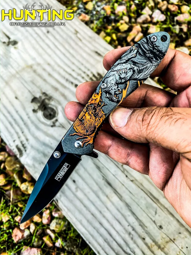 7" Spring Assisted Pocket Folding Knife Stainless Steel with Belt Clip