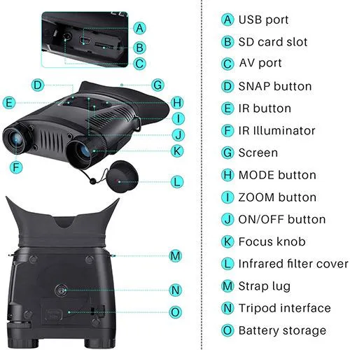 7X21 zoom Infrared Night Vision Binoculars