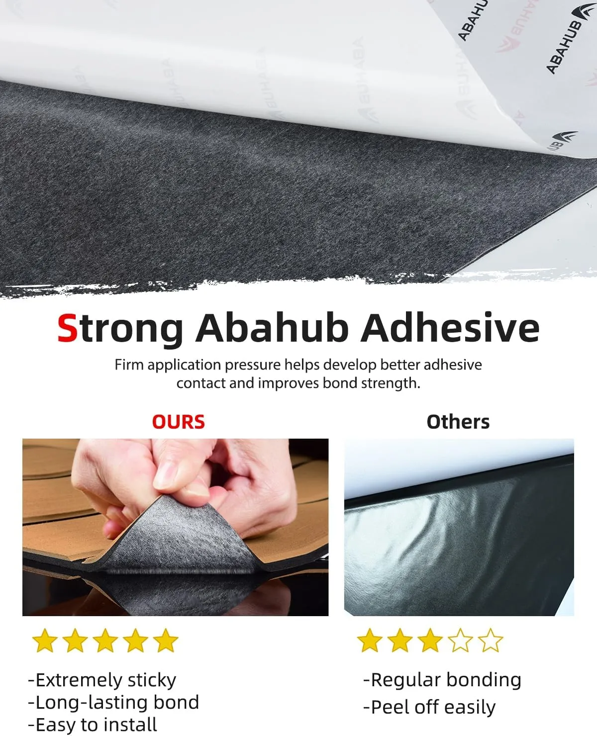 Abahub EVA Foam Boat Decking 96''x45.6''/36''/28.8''/24''/16.8'', 48''x16.8'' Self-Adhesive Faux Teak Marine Flooring Sheet Traction Pad for Boats Surfboard Swim Platform RV Floor