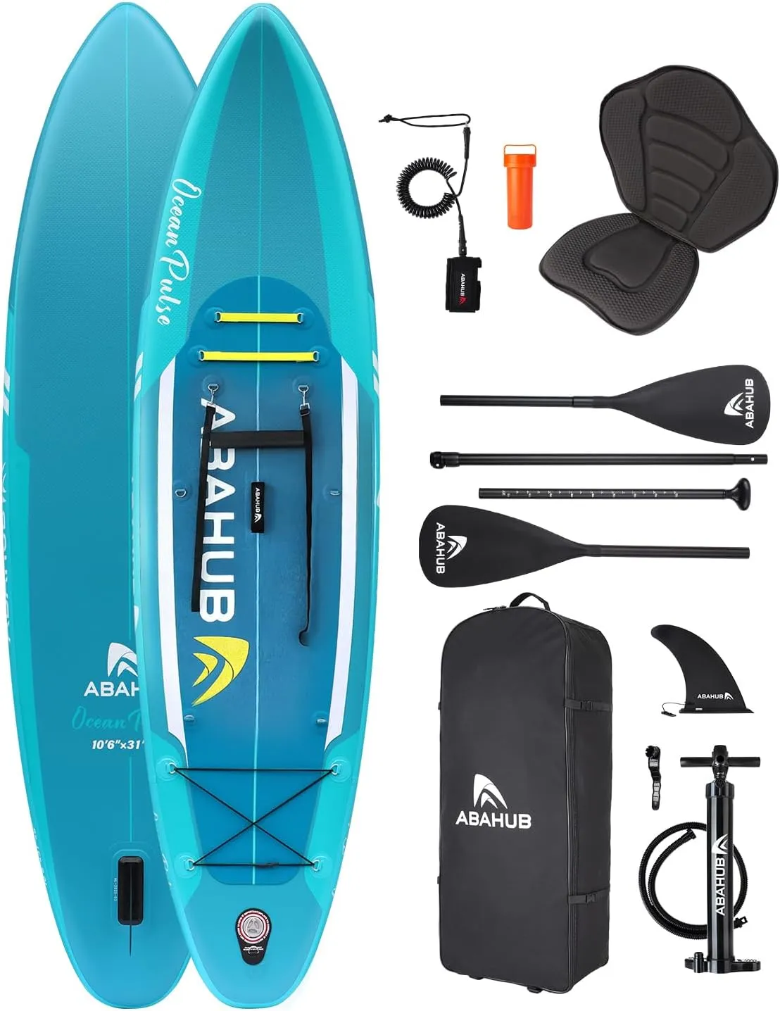 Abahub Inflatable SUP, Wide 10'6" x 31"/34" x 10'6" iSUP, Blue Standup Paddleboard with Adjustable SUP Kayak Paddle, for Yoga, Paddle Board, Kayaking, Surf, Canoe, Fishing