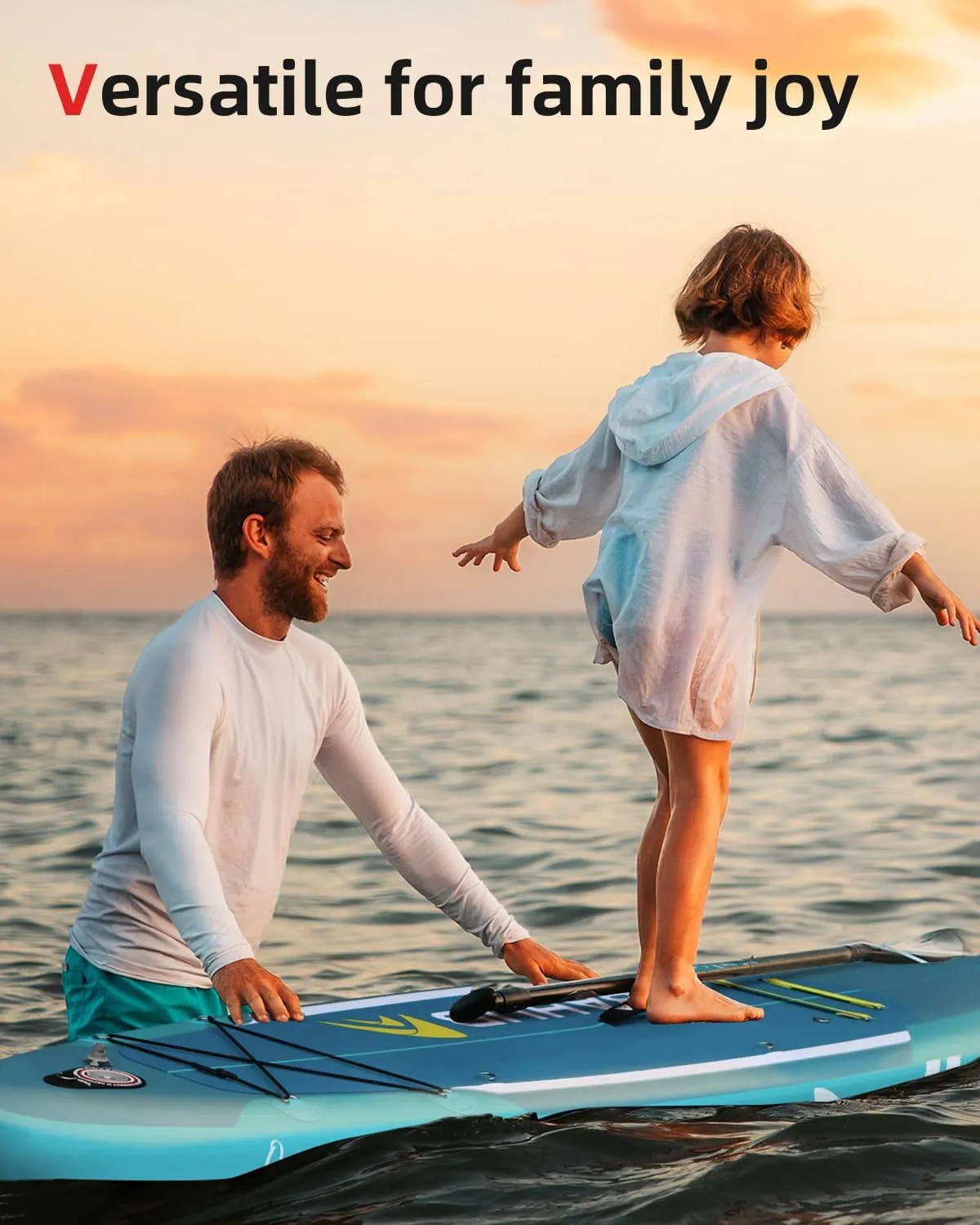 Abahub Inflatable SUP, Wide 10'6" x 31"/34" x 10'6" iSUP, Blue Standup Paddleboard with Adjustable SUP Kayak Paddle, for Yoga, Paddle Board, Kayaking, Surf, Canoe, Fishing