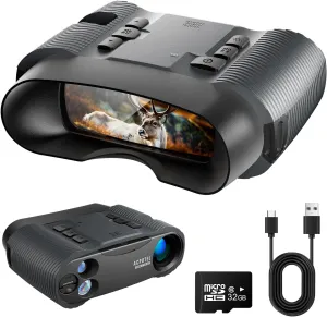 ACPOTEL Night Vision Binoculars - Night Vision Goggles Infrared Goggles for Adult, 3'' Large Screen Infrared Goggles Binoculars with 32GB Memory Card & Rechargeable Lithium Battery