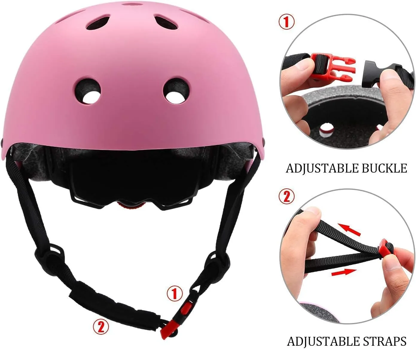 Adjustable Kids Toddler Helmet with Knee Pads,Elbow Pads & Wrist Guards,Bike Helmet for Ages 3-5,5-8,8-14,Boys & Girls Helmets and Pads Set for Skateboard,Skating,Biking,Cycling