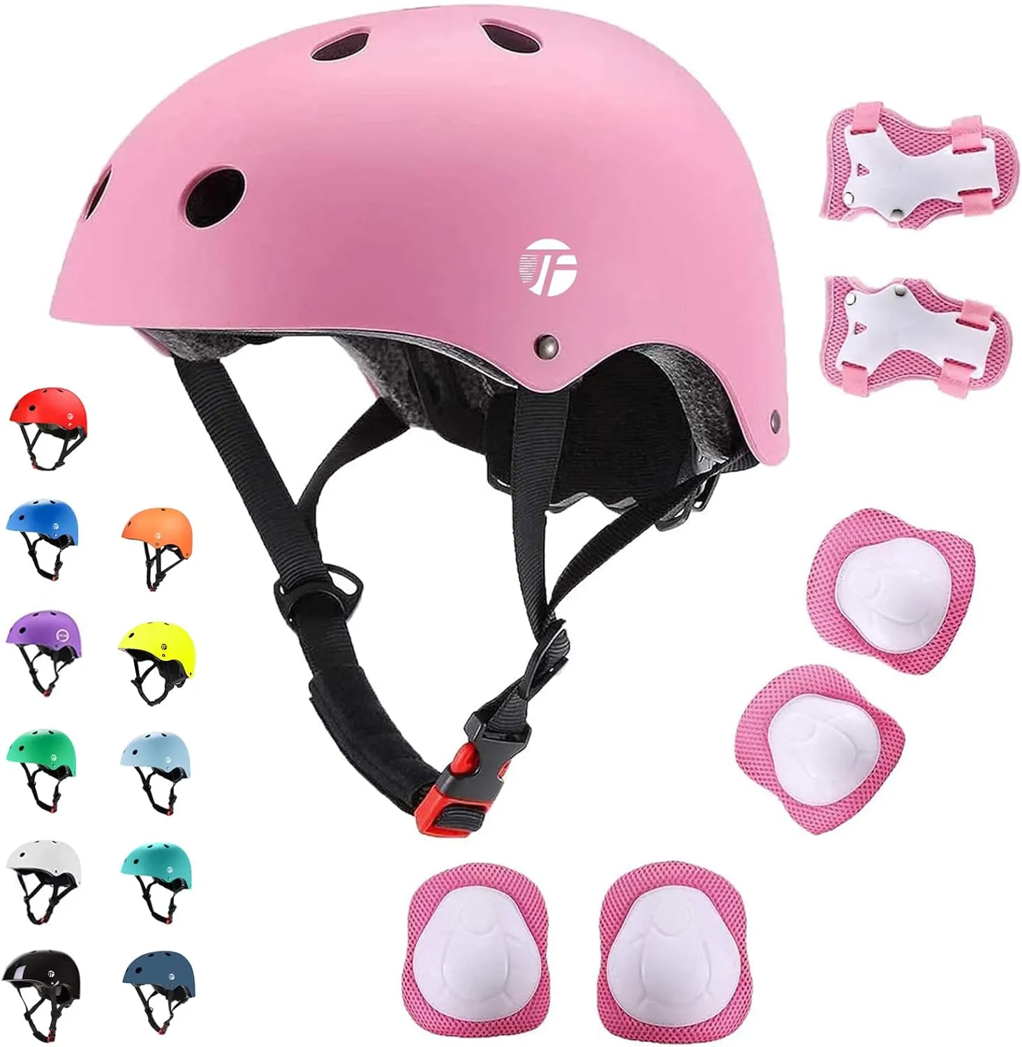 Adjustable Kids Toddler Helmet with Knee Pads,Elbow Pads & Wrist Guards,Bike Helmet for Ages 3-5,5-8,8-14,Boys & Girls Helmets and Pads Set for Skateboard,Skating,Biking,Cycling