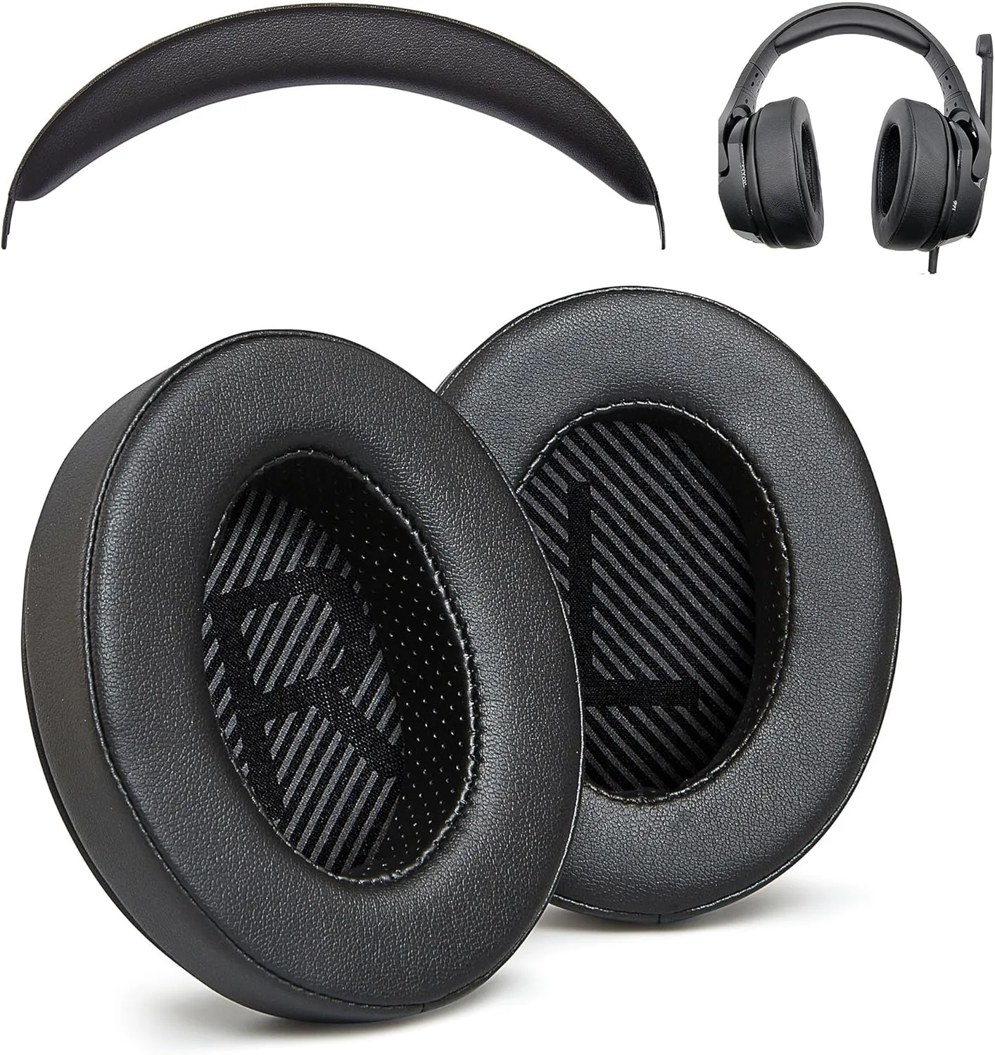 AHG Upgrade Premium Replacement Cloud Stinger Ear Pads Cushions and Headband Cover. Compatible with Kingston HyperX Cloud Stinger Headset. Premium Protein Leather | Extra Thick AHG FlexiSoft Foam
