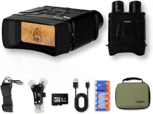 AirMyFun Night Vision Goggles for Adults,4K Infrared Night Vision Binoculars with Rechargeable Battery and 32GB Memory Card for Photo and Video Storage
