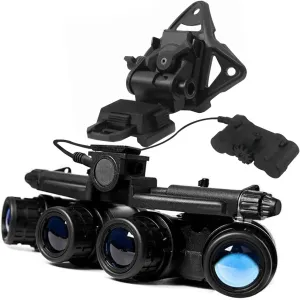 Airsoft Hunting Tactical GPNVG18 Dummy Model Night Vision Goggles No Function Four-Tube Binoculars & L4G19 NVG Helmet Mount Plastic Bracket Helmet Accessories for Tactical Hunting Cosplay