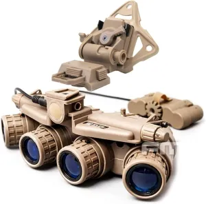 Airsoft Hunting Tactical GPNVG18 Dummy Model Night Vision Goggles No Function Four-Tube Binoculars & L4G19 NVG Helmet Mount Plastic Bracket Helmet Accessories for Tactical Hunting Cosplay