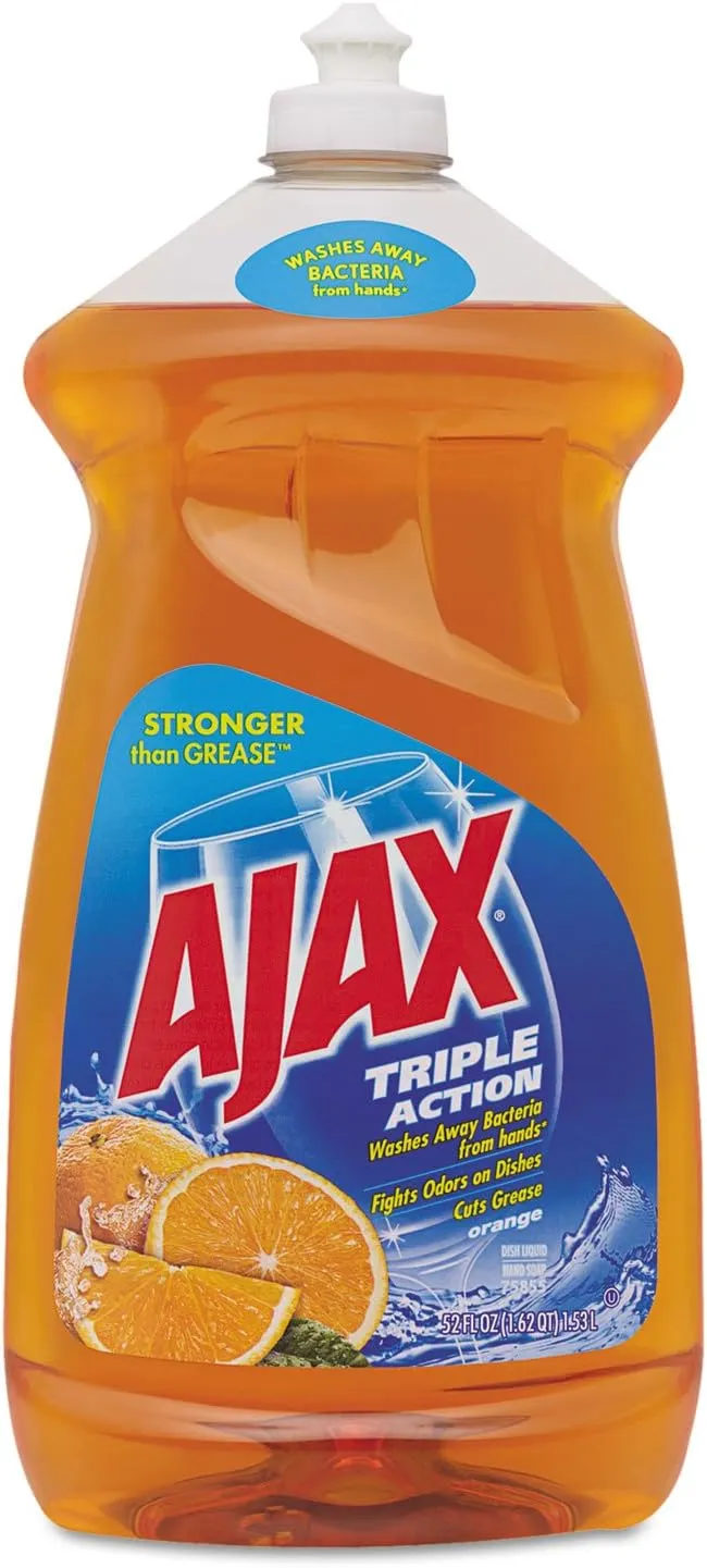 Ajax 49860 Ultra Triple Action Dish Liquid, Orange Scent, 52 oz. Bottle