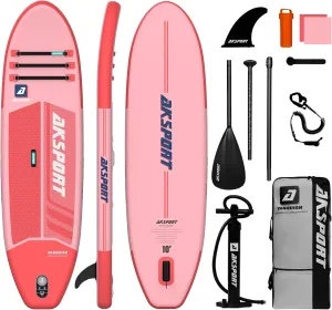 AKSPORT Inflatable Stand Up Paddle Board, SUP Board with All Accessories, Wide Stable Design, Non-Slip Deck, Inflatable Paddle Boards for Youth & Adult