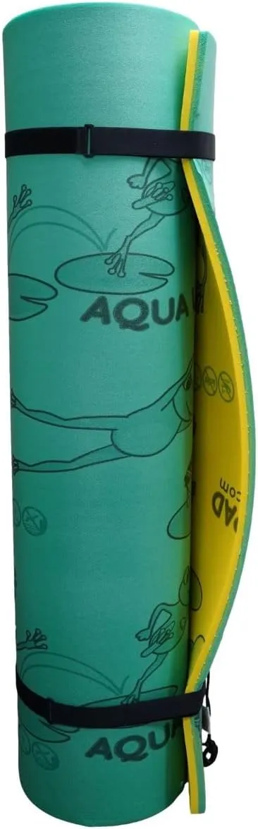 Aqua Lily Pad Original Floating Water Mat Island Float Layer FlexCore Green/Yellow Foam Raft, Made in The USA