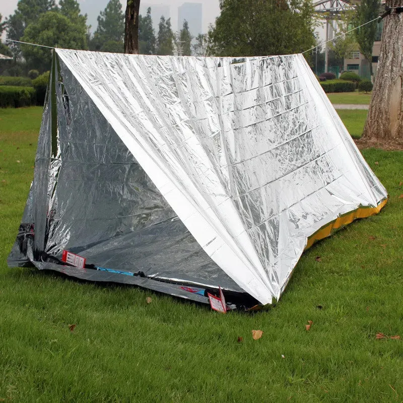 Argent Emergency Shelter Tent Outdoor Ultralight Portable Camping SOS Shelter Mylar Emergency Tube Tent First Aid Gear