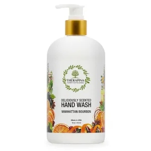 Aromatherapy Luxury Liquid Hand Soap – Vegan, Moisturizing Hand Wash with Aloe Vera, Botanical Oils, Manhattan Bourbon Scent – Fancy Liquid Hand Soap for Bathrooms, Kitchen, More, 16 Oz.