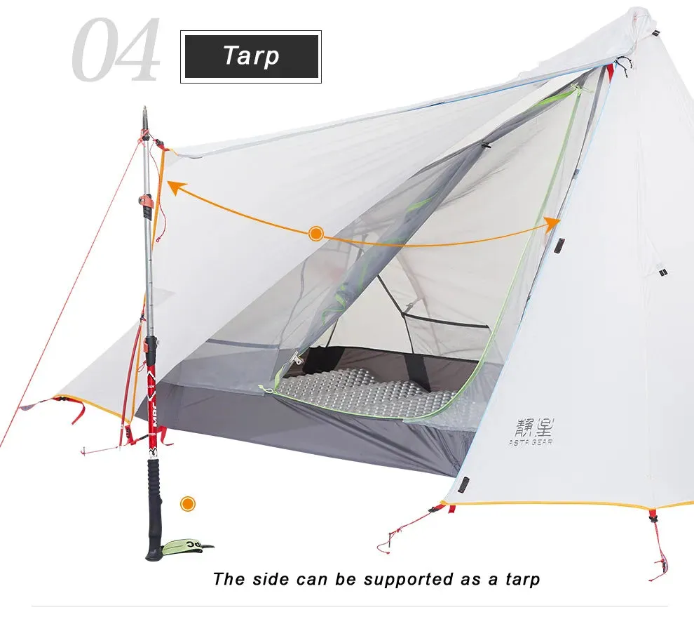 ASTA GEAR Hidden Mountain 1.5 person camping tent  Tunnel tower Tunnel tent Pyramid tent