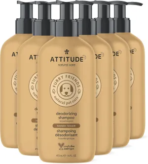 ATTITUDE Natural Deodorizing Shampoo for Cat & Dog, Vegan and Cruelty-Free, Grooming Products, Lavender, 16 Fl Oz (Pack of 6)