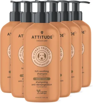 ATTITUDE Natural Itch Soothing Shampoo for Cat & Dog, Vegan and Cruelty Free, Grooming Products, Lavender, 16 Fl Oz (Pack of 6)