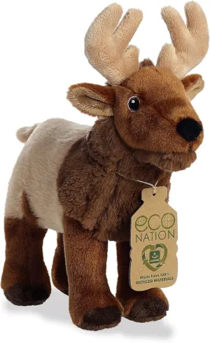 Aurora® Responsibly Made Eco Nation™ Elk Stuffed Animal - Ideal for Playtime Adventures - Perfect for Birthdays or Just Because - Brown 10.5 Inches