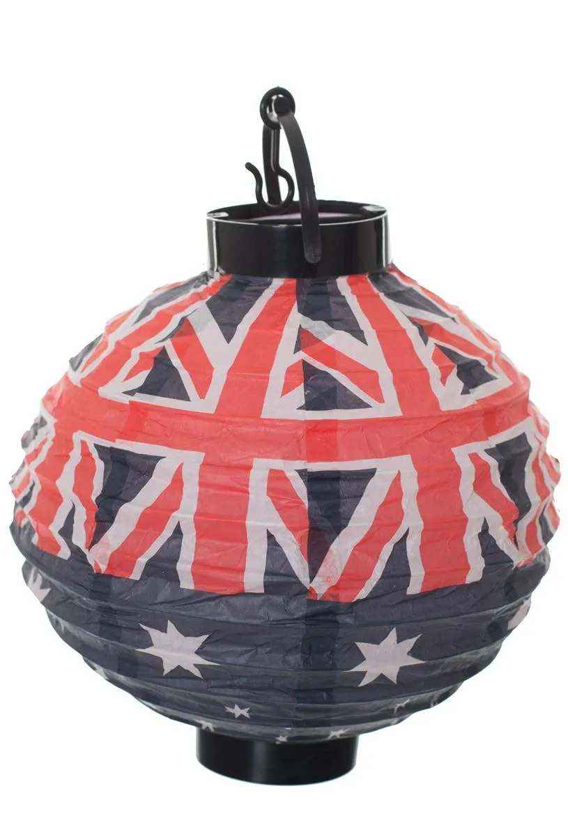 Australian Flag Paper Lantern with Battery Operated Light