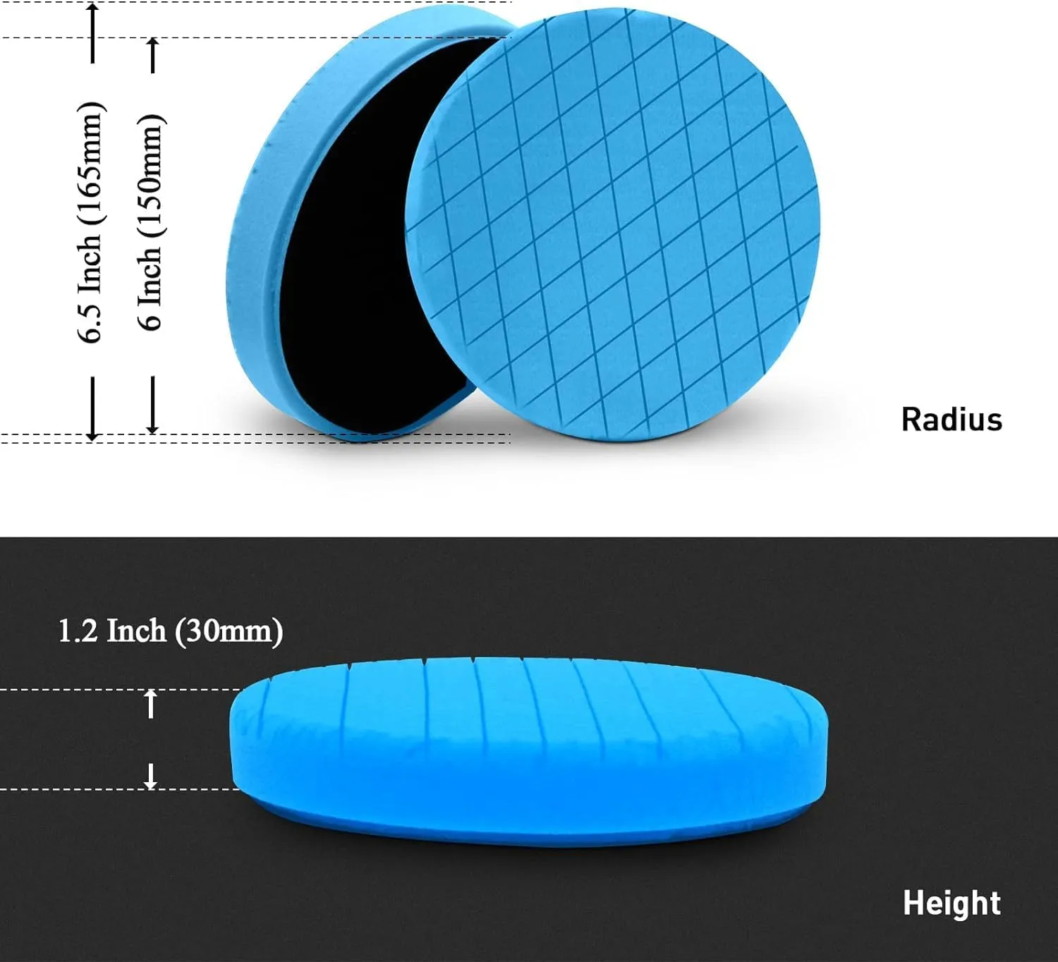 Autolock 6" Buffing Polishing Pads, 6Pcs 6.5inch 165mm Face for 6 Inch Backing Plate Compound Buffing Sponge and Woolen Pads Cutting Polishing Pad Kit for Car Buffer Polisher, Polishing and Waxing