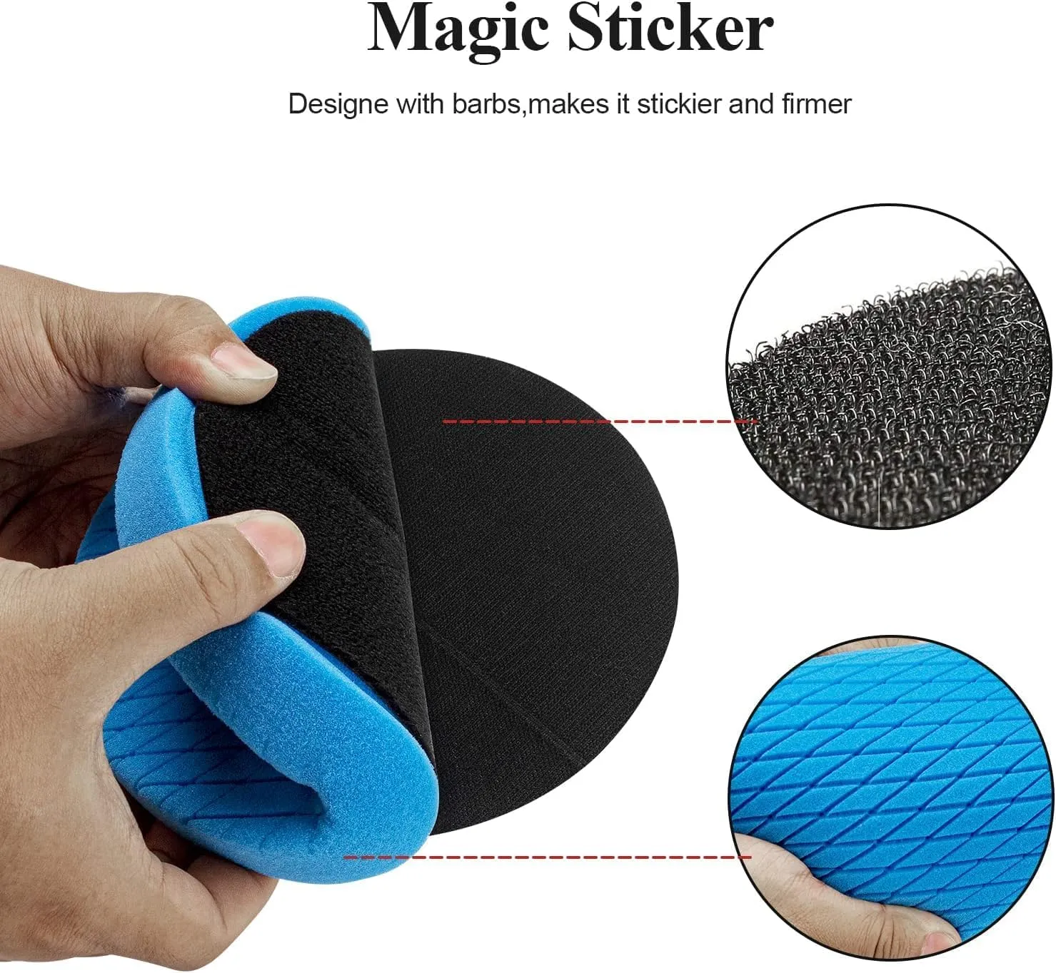 Autolock 6" Buffing Polishing Pads, 6Pcs 6.5inch 165mm Face for 6 Inch Backing Plate Compound Buffing Sponge and Woolen Pads Cutting Polishing Pad Kit for Car Buffer Polisher, Polishing and Waxing