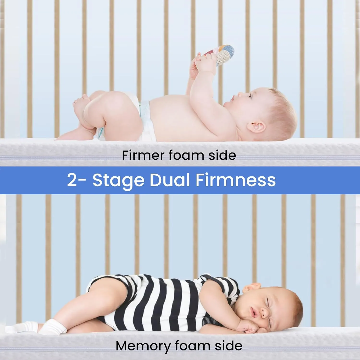 Baby Bassinet Mattress Pad, 30 x15x1.5 Dual Sided Comfort Gel Memory Foam Mattress with Removable Breathable Soft Tencel Cover Fit for Dream On Me Lacy/Snoo/Moses Basket Baby Bassinet