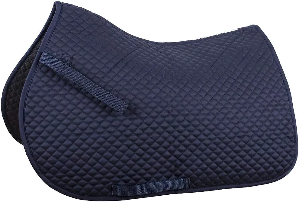 Back on Track Mathilda English All Purpose Saddle Pad Horse, Navy Blue