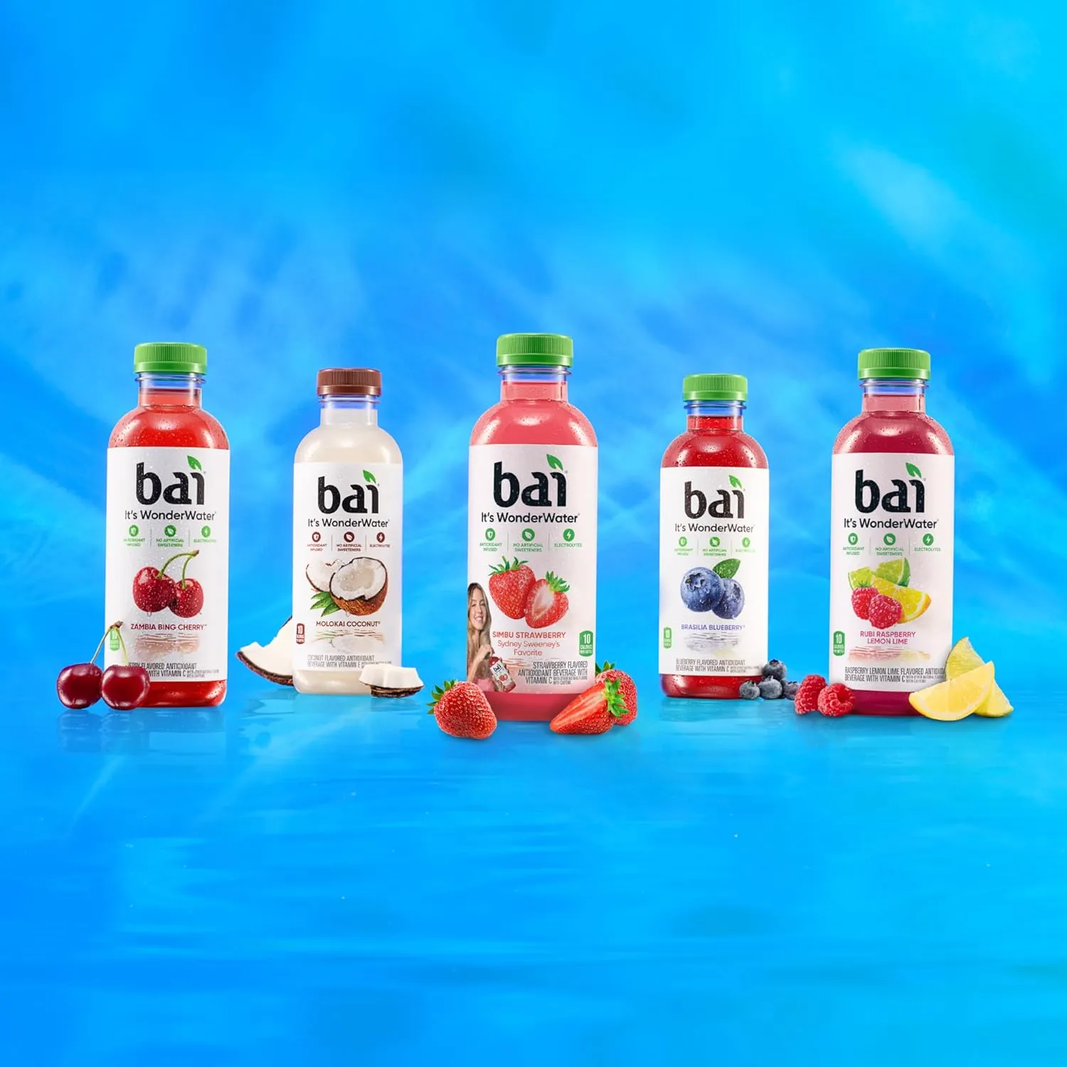 Bai Antioxidant Infused Water Beverage, Raspberry Lemon Lime, with Vitamin C and No Artificial Sweeteners, 18 Fluid Ounce Bottle, 12 Pack