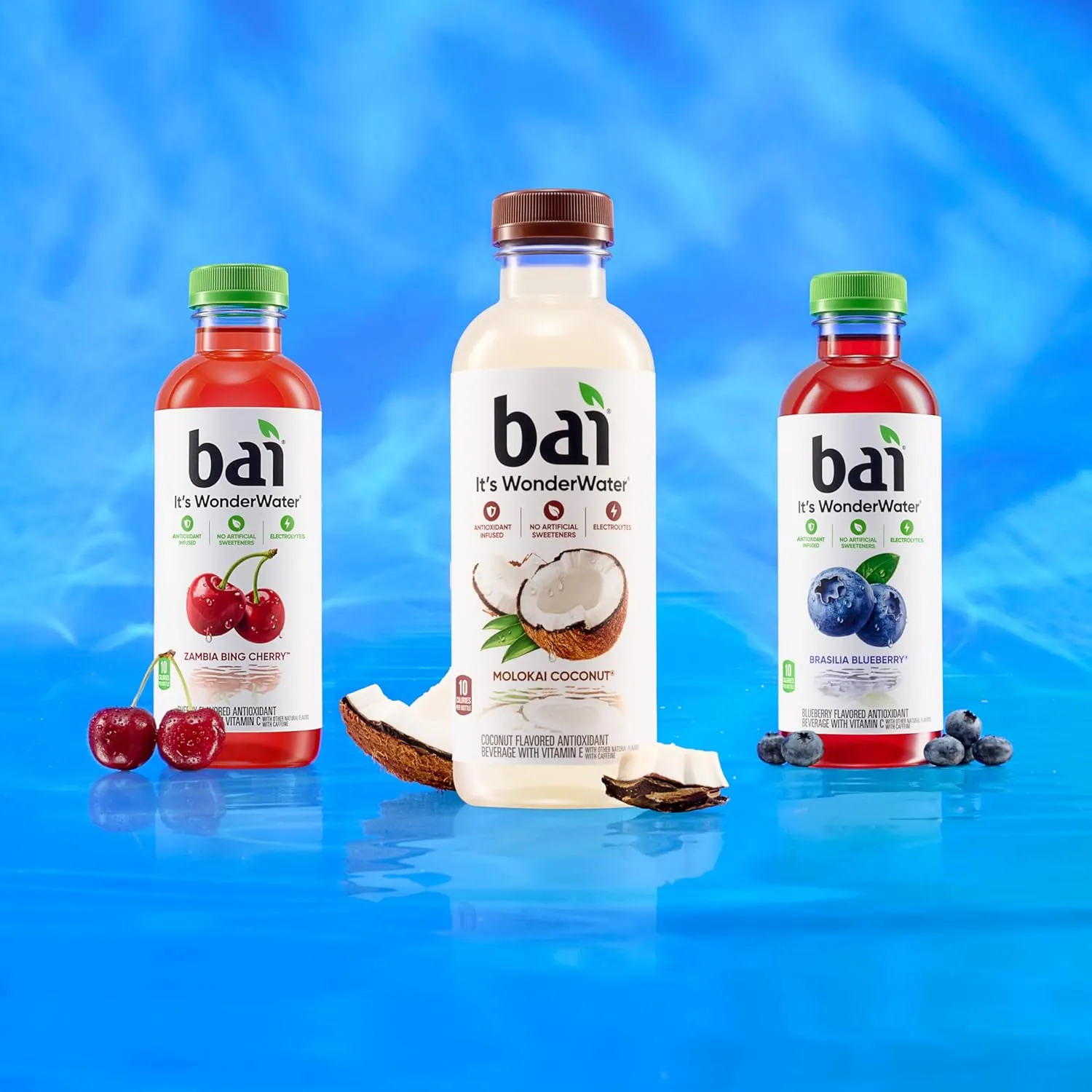 Bai Antioxidant Infused Water Beverage, Zambia Bing Cherry, with Vitamin C and No Artificial Sweeteners, 18 Fluid Ounce Bottle, 12 Pack
