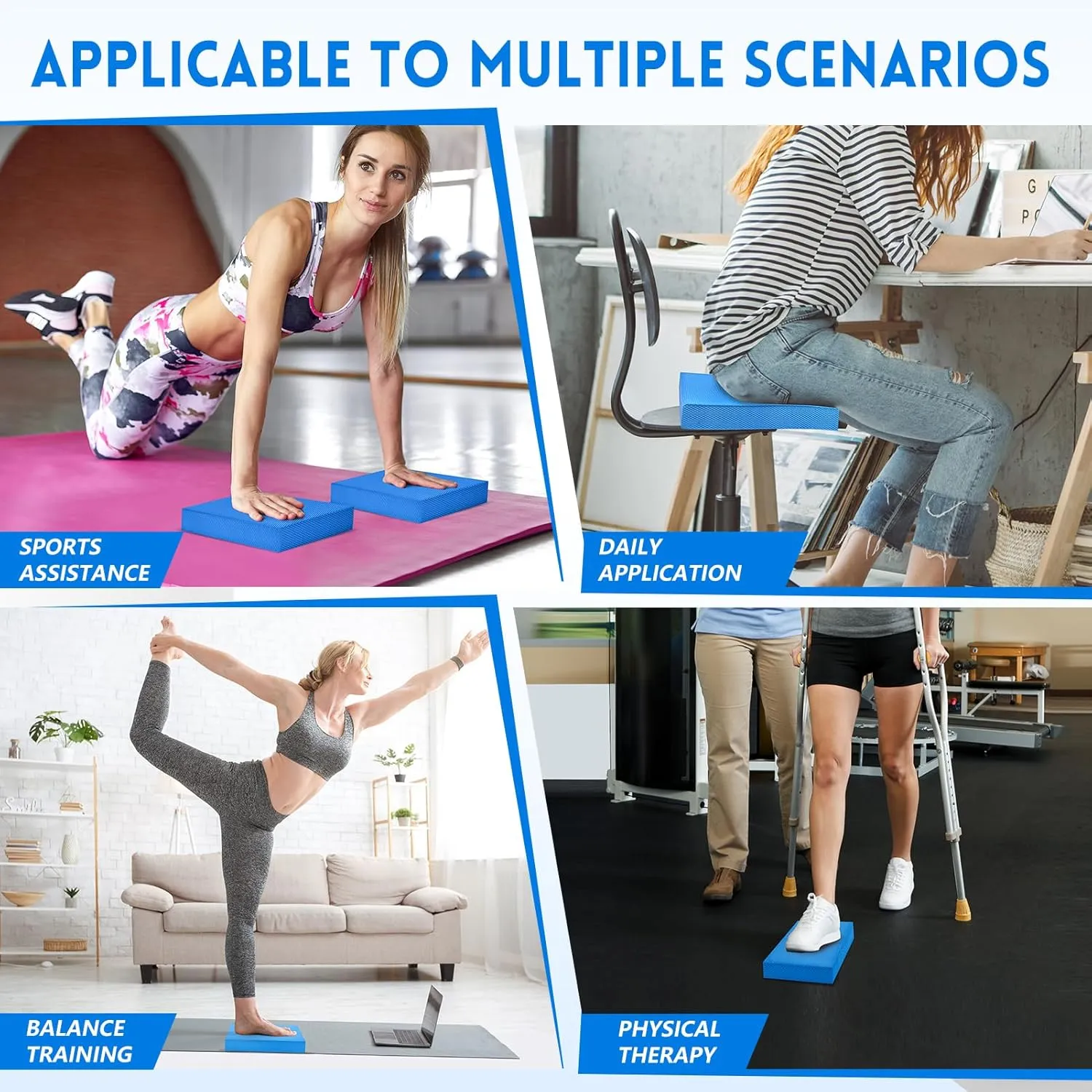 Balance Foam Pad, Balance Pads for Physical Therapy, Non-Slip Exercise Balance Board for Balance Workouts, Knee & Ankle Exercise, Core Balance and Strength Stability Training