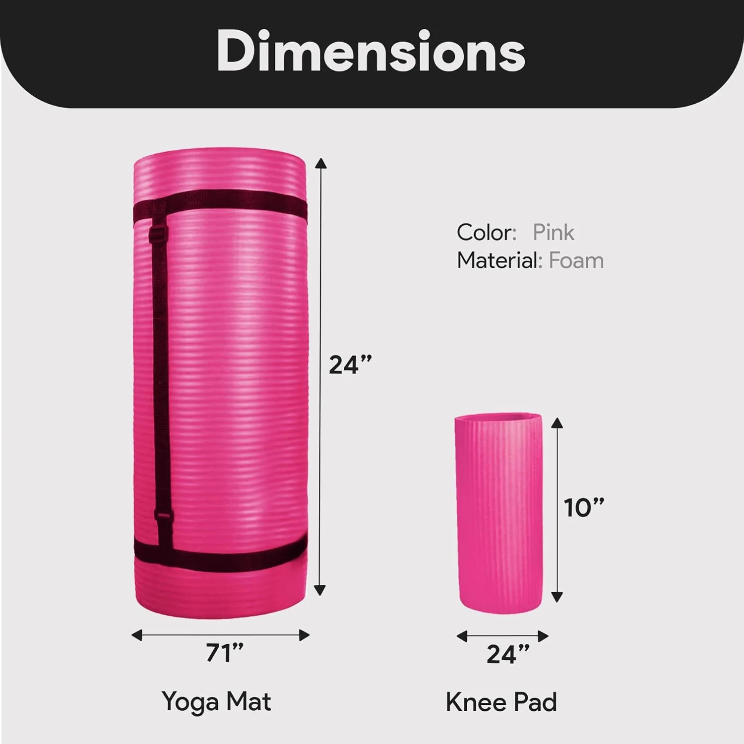 BalanceFrom Exercise Yoga Mat for Home Workout, 1” Thick, Optional Blocks & Knee Pad